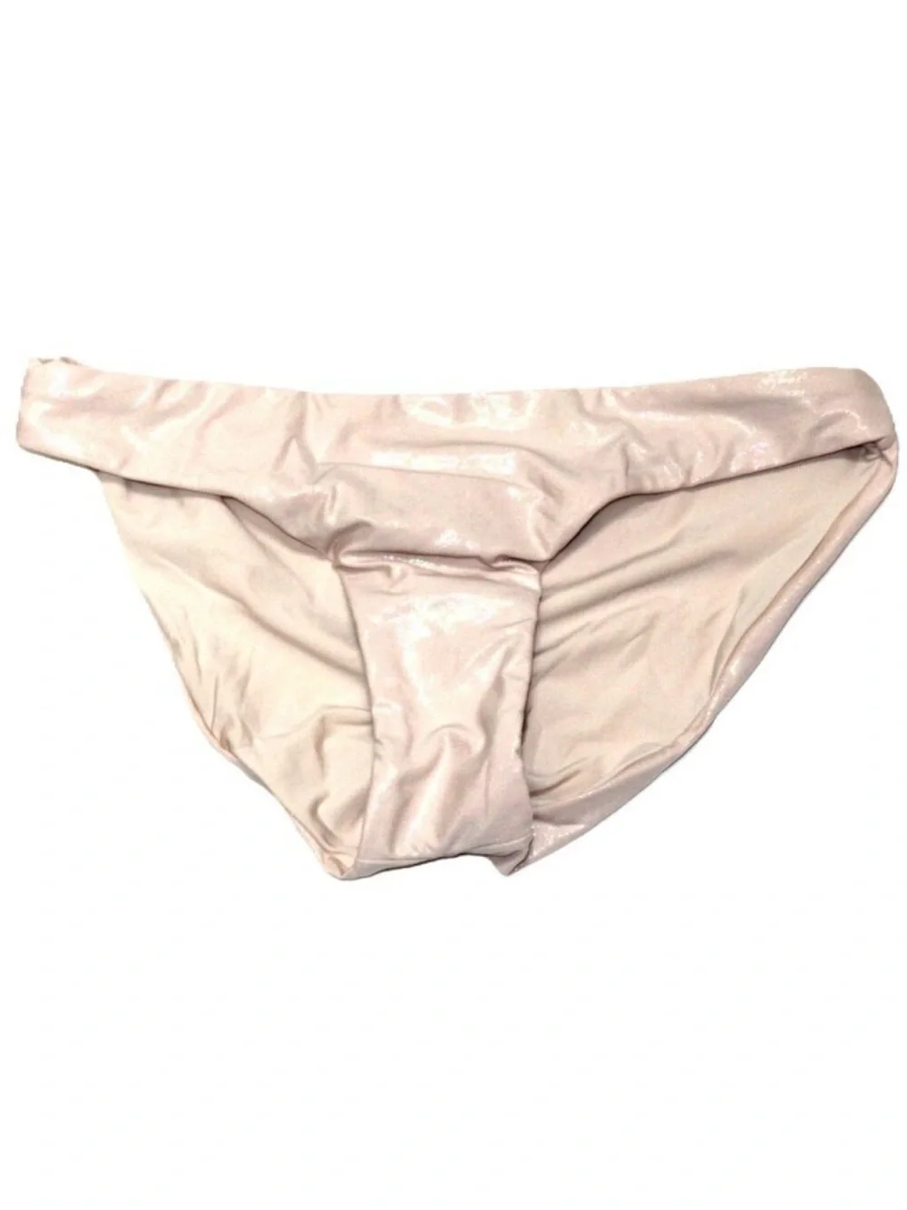 PQ PilyQ Shell Sparkle Bikini Bottom Basic Rouched Back Full SHE-21-F Size Small